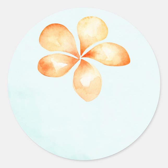 Island Plumeria Gastgeschenk Hochzeit Stickers (Vorderseite)
