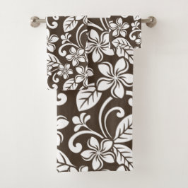 ISLAND PLUMERIA (KAFFEE BROWN) BAD TOWEL SET