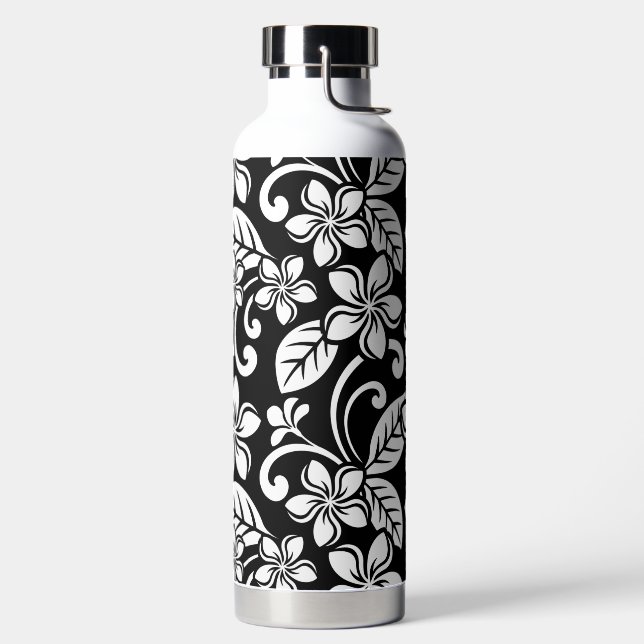 ISLAND PLUMERIA (SCHWARZ) WASSERFLASCHE TRINKFLASCHE (links)