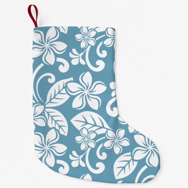 ISLAND PLUMERIA (SLATE BLAUE) Weihnachtsfest Strum Kleiner Weihnachtsstrumpf (Vorderseite)