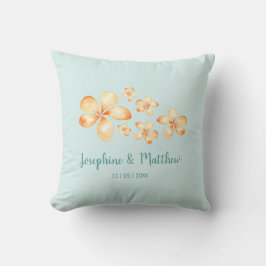 Island Plumeria Watercolor Wedding Kissen