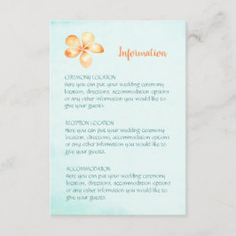 Island Plumeria Wedding Information Cards Begleitkarte