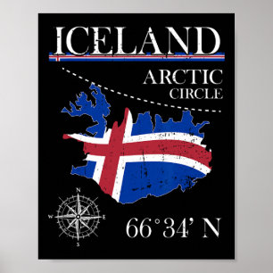 Island - Polarkreis - Polar Nordinsel Island Poster