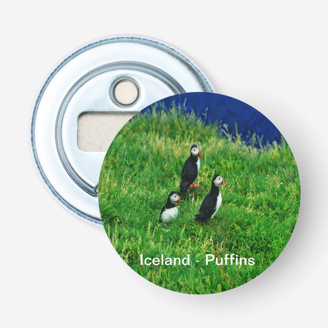 Island - Puffins Flaschenöffner (Vorderseite)