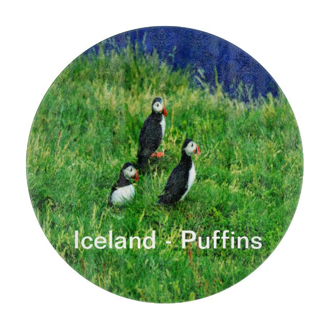 Island - Puffins Schneidebrett (Vorderseite)