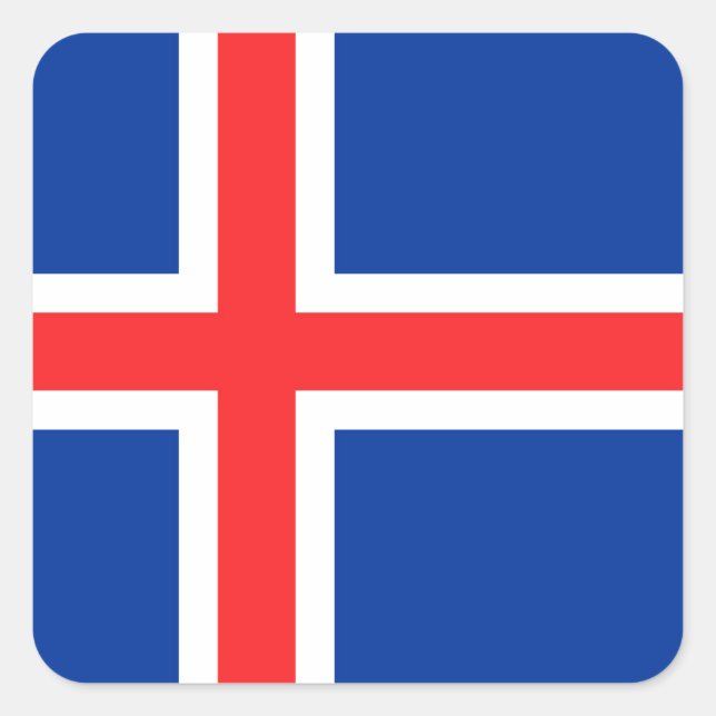 Island Quadratischer Aufkleber (Vorderseite)