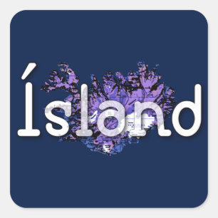 Island Quadratischer Aufkleber