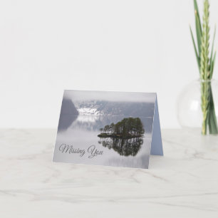 Island Reflection Lake Vermisst Blank Note Card Karte