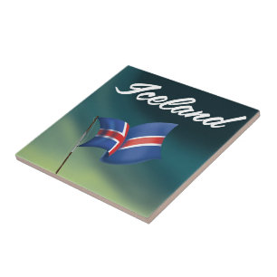 Island-Reiseplakat Fliese