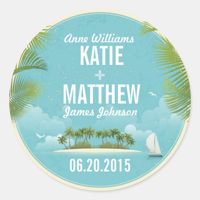 Island Resort Beach Destination Mariage Étiquette  (Devant)