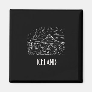 Island Retro Art Wandern Aurora Borealis Souvenir Magnet