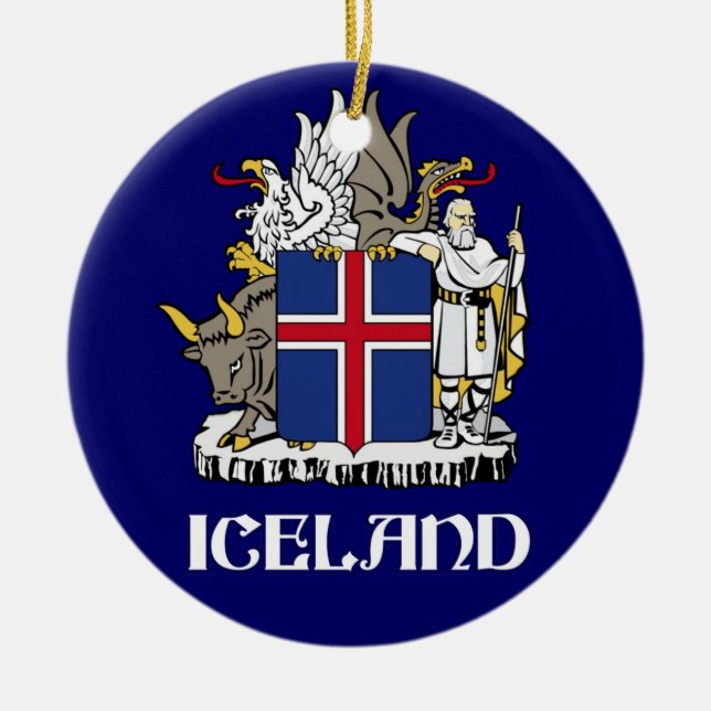 ISLAND - Siegel/Emblem/Blazon/Wappen/Symbol Keramik Ornament (Vorne)