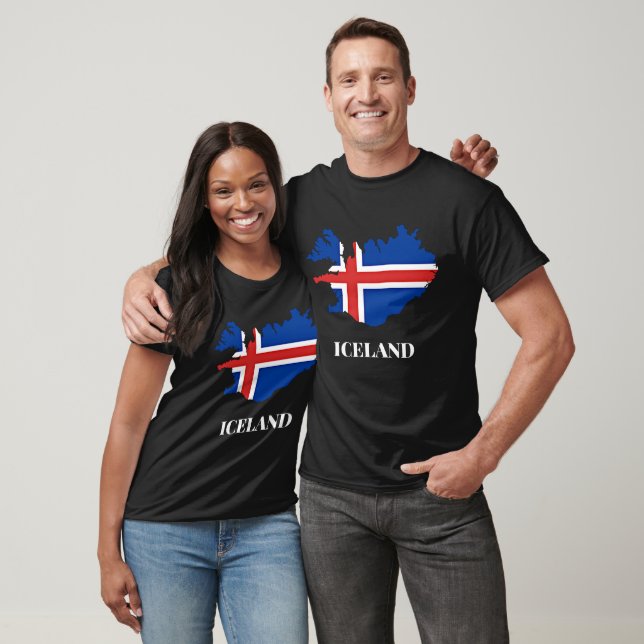 Island, Silhouette, Flagge, T-Shirt (Unisex)