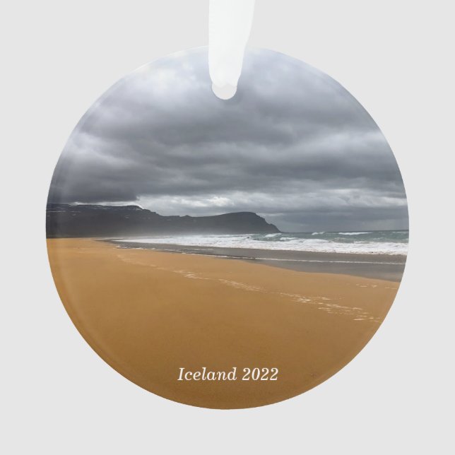 Island Strand - Keramik Ornament (Vorderseite)