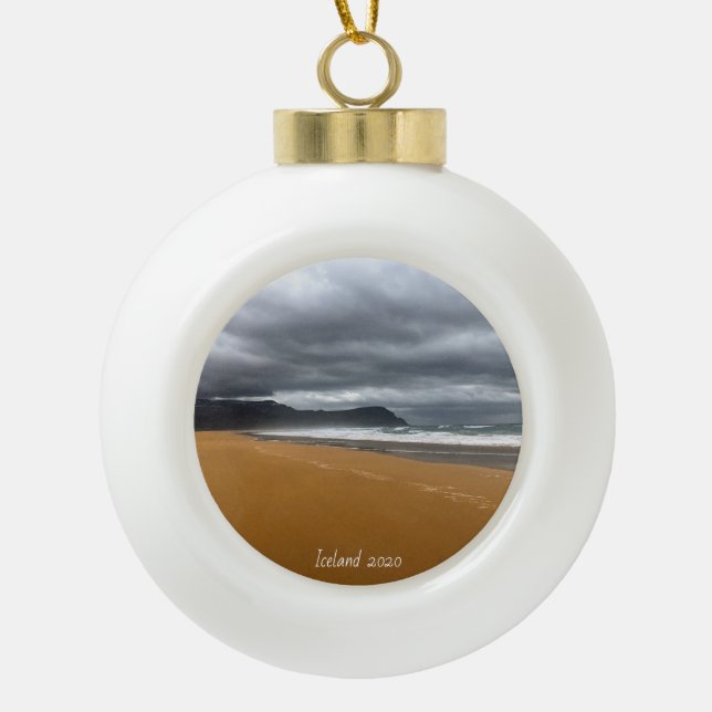 Island Strand - Keramik Ornament (Vorderseite)