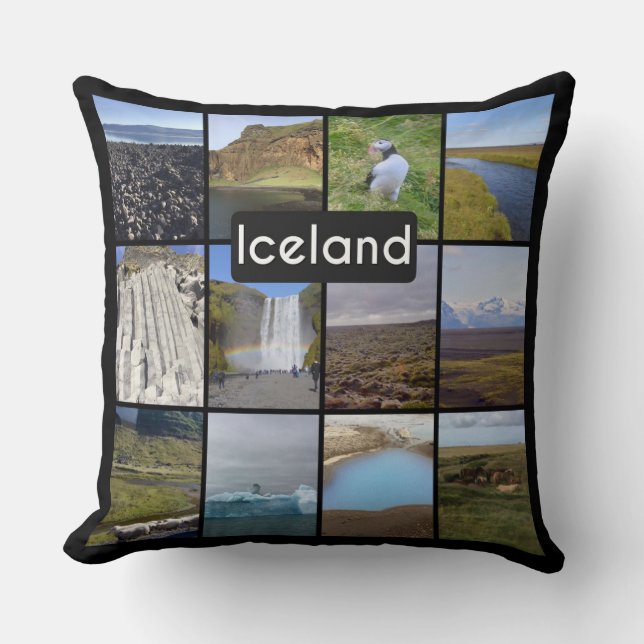 Island Summer Landscape Collage Kissen (Vorderseite)