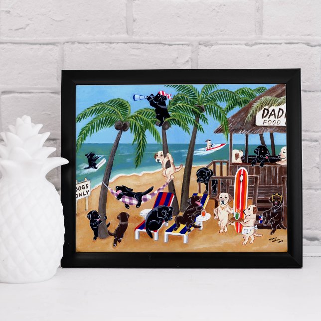 Island Summer Vacation Labradors Artwork Poster (Von Creator hochgeladen)