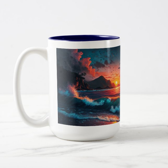 ISLAND SUNSET #1 ZWEIFARBIGE TASSE (Links)