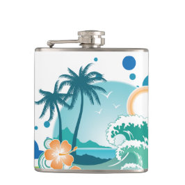 Island Surf Vinyl Wrapped Flask Flachmann
