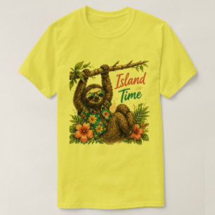 Island Time Faultier Tropical-T-Shirt T-Shirt