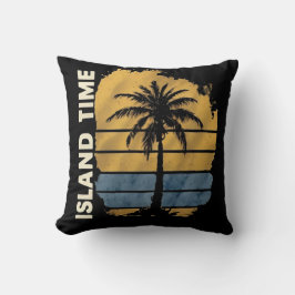 Island Time Palm Tree Tropical Throw Kissen