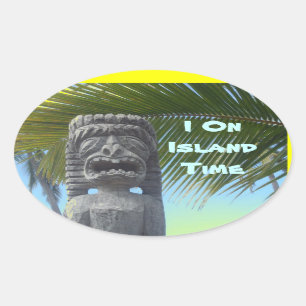 Island Time Spaß Hawaii tiki Aufkleber