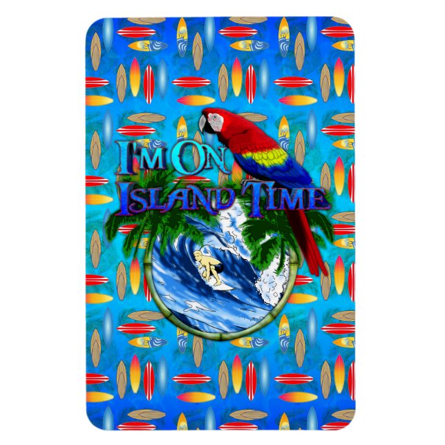 Island Time Surfing Magnet (Vertikal)