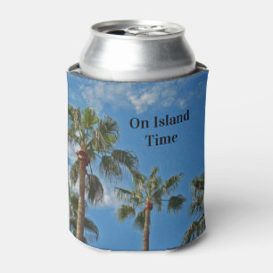 Island Time Tropical Palm Trees Blue Sky Paradise Dosenkühler