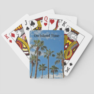 Island Time Tropical Palm Trees Blue Sky Paradise Spielkarten