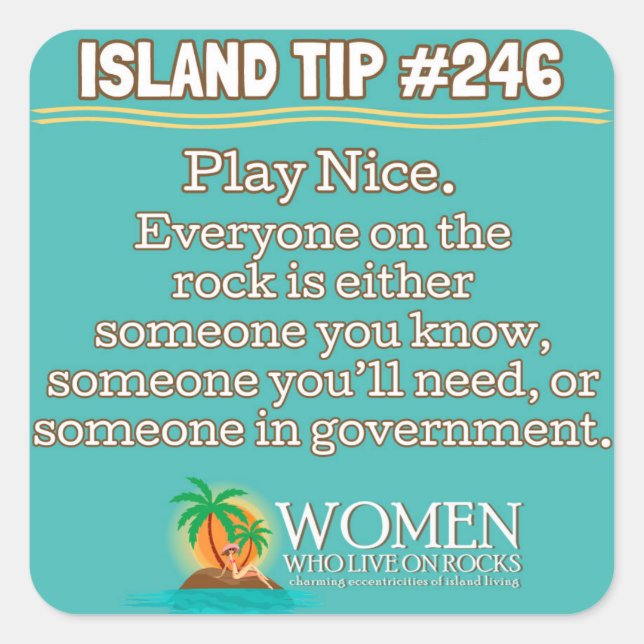 Island Tipp Nr. 246 Stickers (Aqua, Quadrat) (Vorderseite)