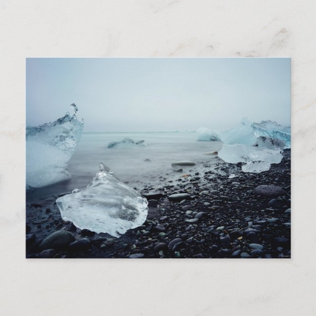Island Tourismus Eismeer Strand Schöne Natur Postkarte (Vorderseite)