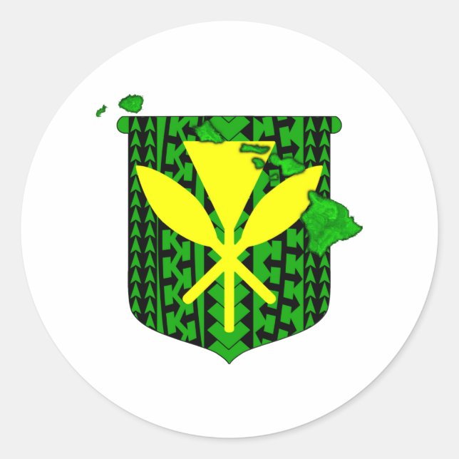 Island Tribal Kanaka Maoli Runder Aufkleber (Vorderseite)