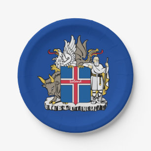 Island und Island, Emblem, Party/Sport  Pappteller
