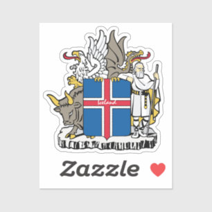 Island und Island, Emblem, Urlaub/Sport Aufkleber