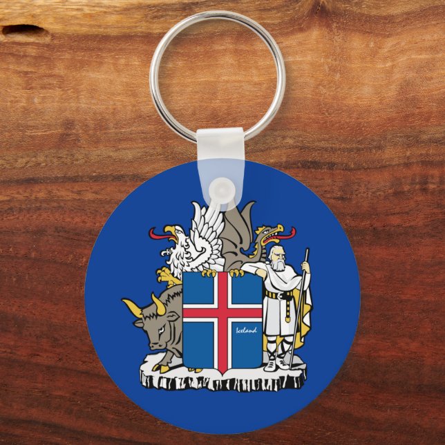 Island und Island, Emblem, Urlaub / Sport Schlüsselanhänger (Vorderseite)