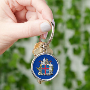 Island und Island, Emblem, Urlaub/Sport Schlüsselanhänger