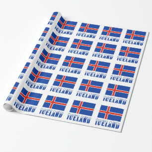 Island und isländische Flagge Geschenkpapier