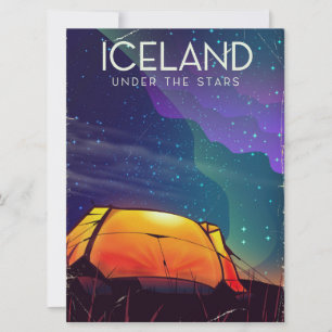 Island "unter den Sternen" Reiseplakat Einladung