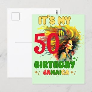 Island Vibes Jamaica Birthday Girl Group Matching Postkarte