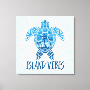 Island Vibes Tropical Sunset Sea Turtle Design Leinwanddruck