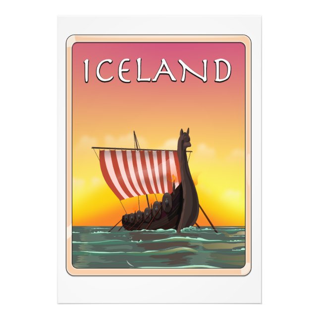 Island Viking Travel Poster (Vorne)