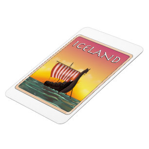Island Viking Travel Poster Magnet