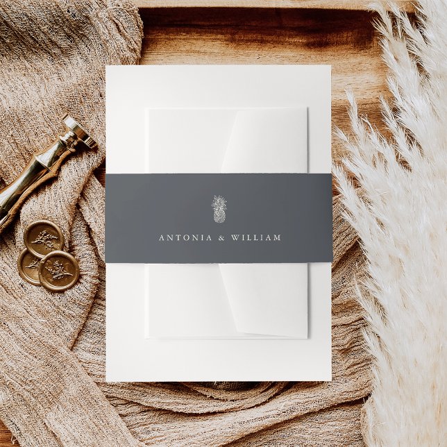 Island Vintage Ananas-Hochzeit Einladungsbanderole (Von Creator hochgeladen)