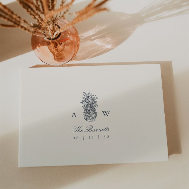 Island Vintage Ananas-Hochzeit Gästebuch (Von Creator hochgeladen)