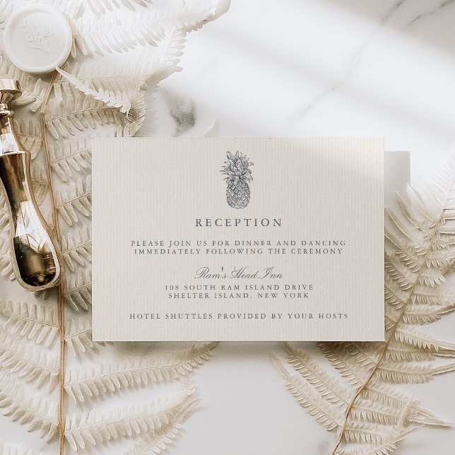 Island Vintage Ananas Hochzeitskarte Begleitkarte (Von Creator hochgeladen)