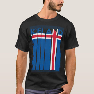 Island Vintage Isländische Flagge Urlaub T-Shirt