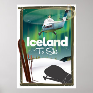 Island Vintage-Skiposter Poster