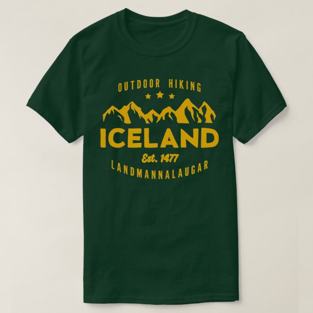 Island WanderLANDMANNALAUGAR Est T-Shirt (Design vorne)