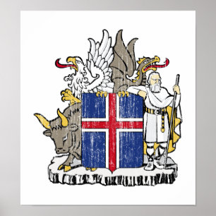 Island-Wappen Poster
