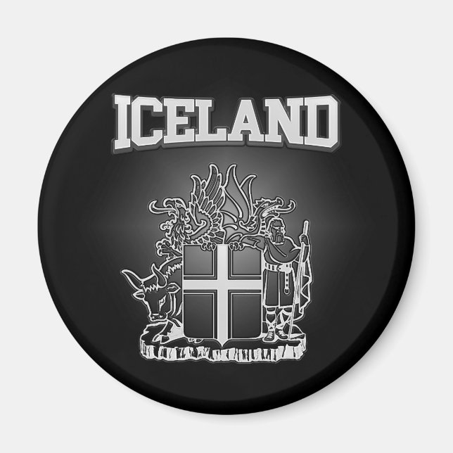 Island-Wappenschild Magnet (Vorne)